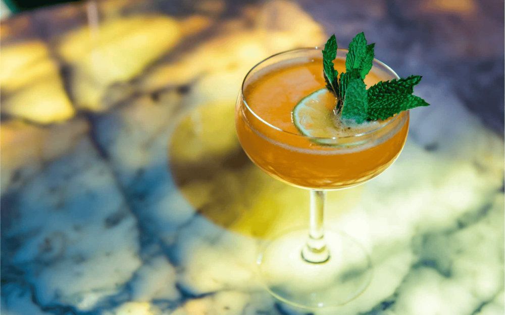 Yellow mint cocktail