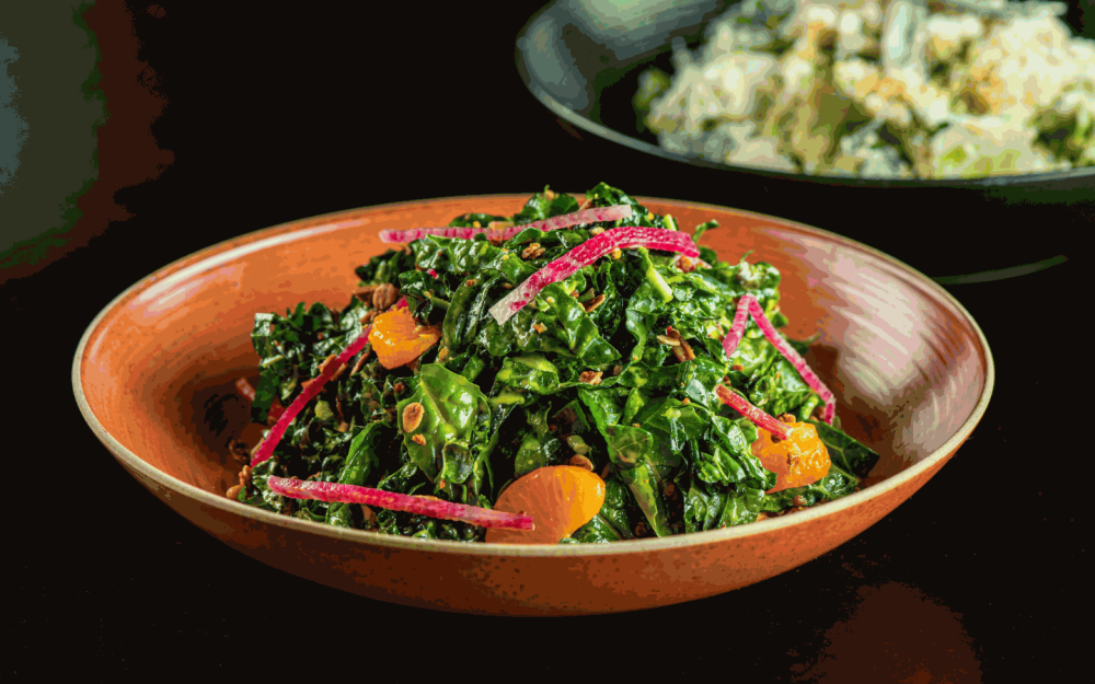 Savor the crispness of nature's bounty with our kale salad – a refreshing burst of freshness in every bite.