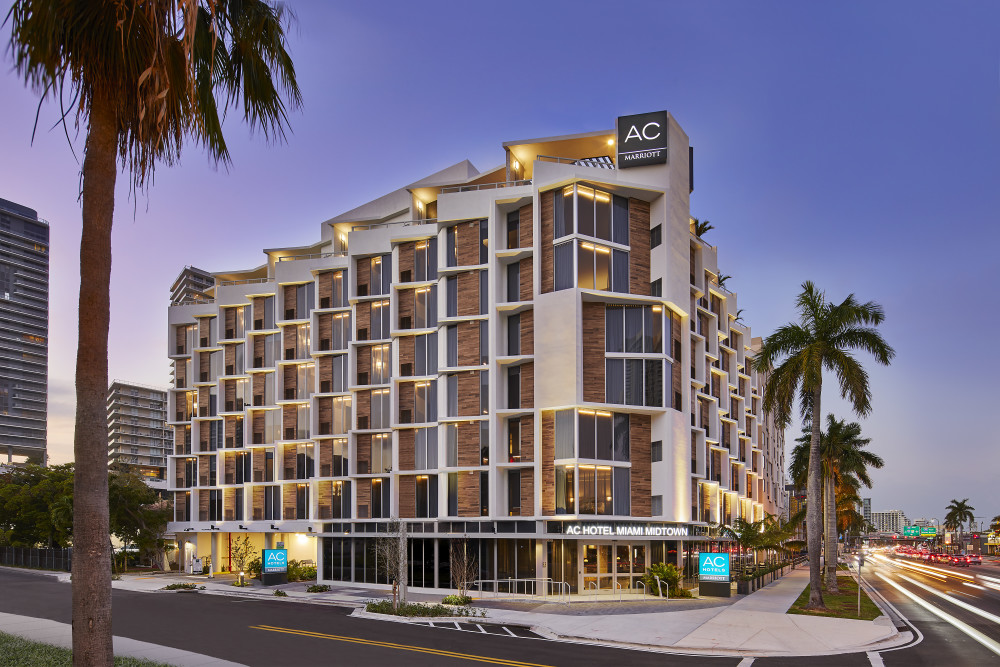AC Hotel Miami Wynwood Nighttime Exterior