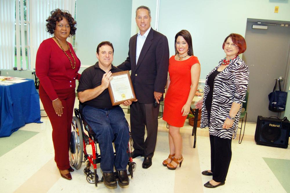 Mayor George Vallejo presents NMB Chamber President, Evan Piper, with Proclamation!