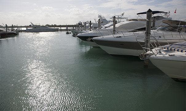 船在Bill Bird Marina在Haulover Park