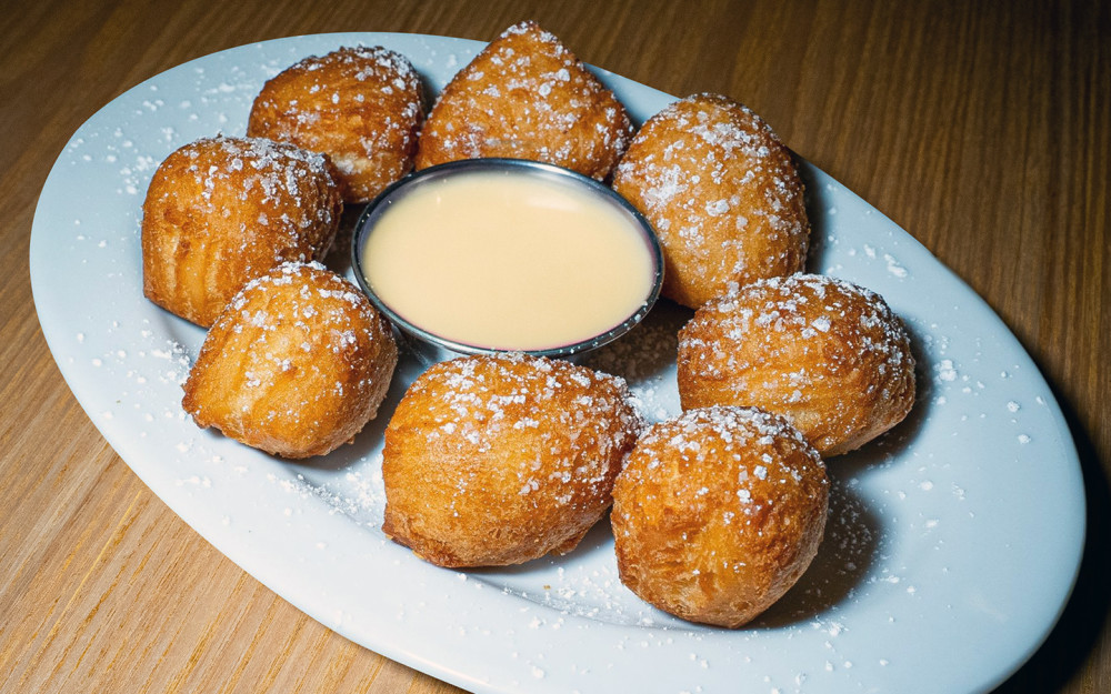 Fried donuts with dipping sauce