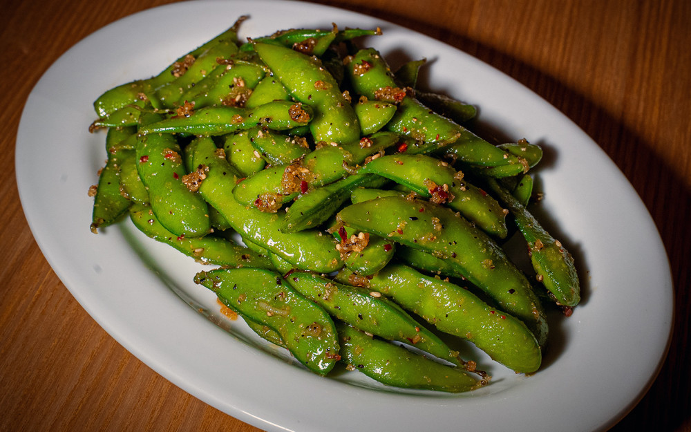 Spicy Garlic Edamame