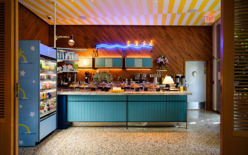 Café Standard at The Standard Spa, Miami Beach, featuring a casual indoor café counter with coffee, pastries, juices, and grab and go offerings.
