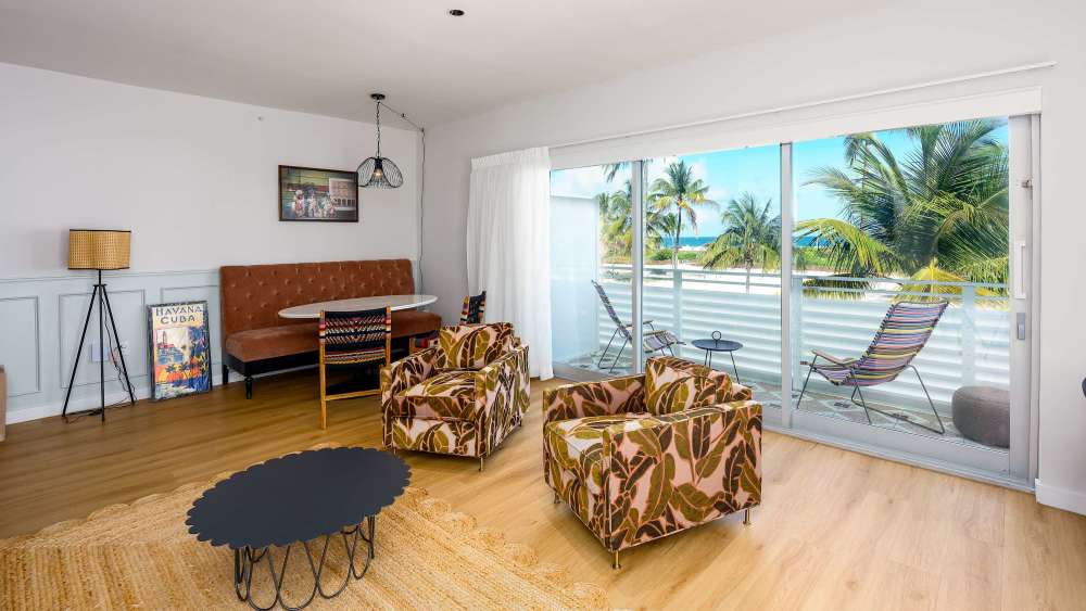 Living area with balcony