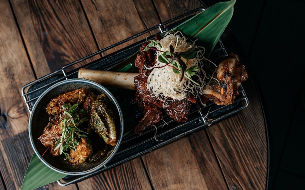 Grilled and Glazed Lamb Shank