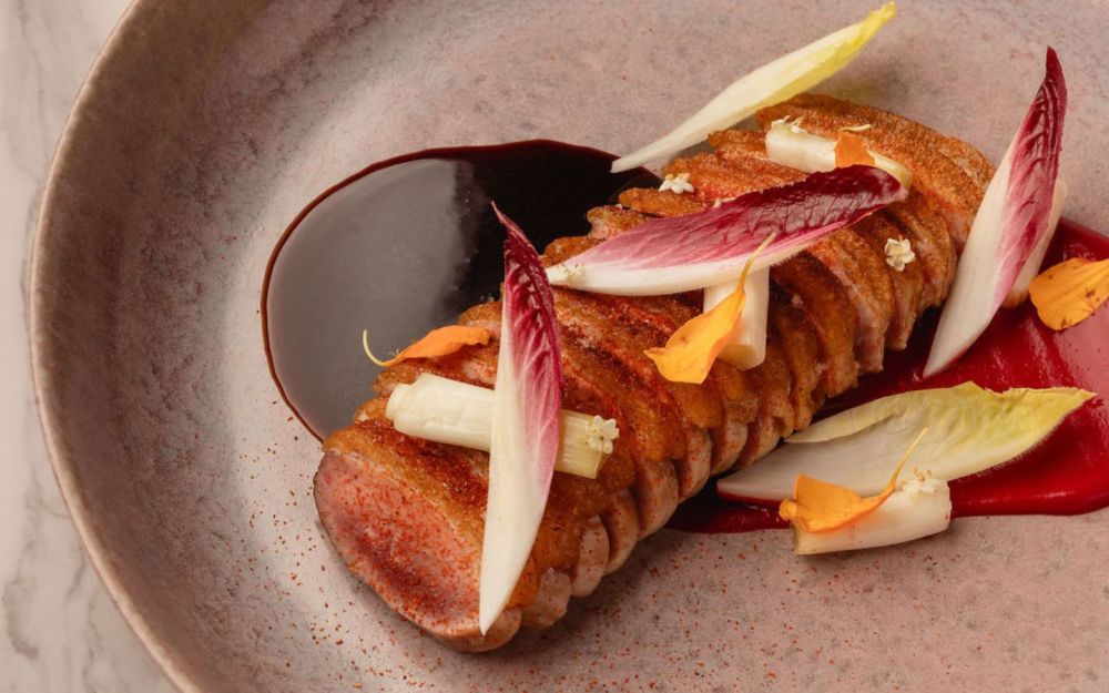 Char Siu | Niman Ranch Iberian Pork Chop, Dark Chocolate-Guajillo Glaze, Charred Cabbage, Nim Jim Jaew