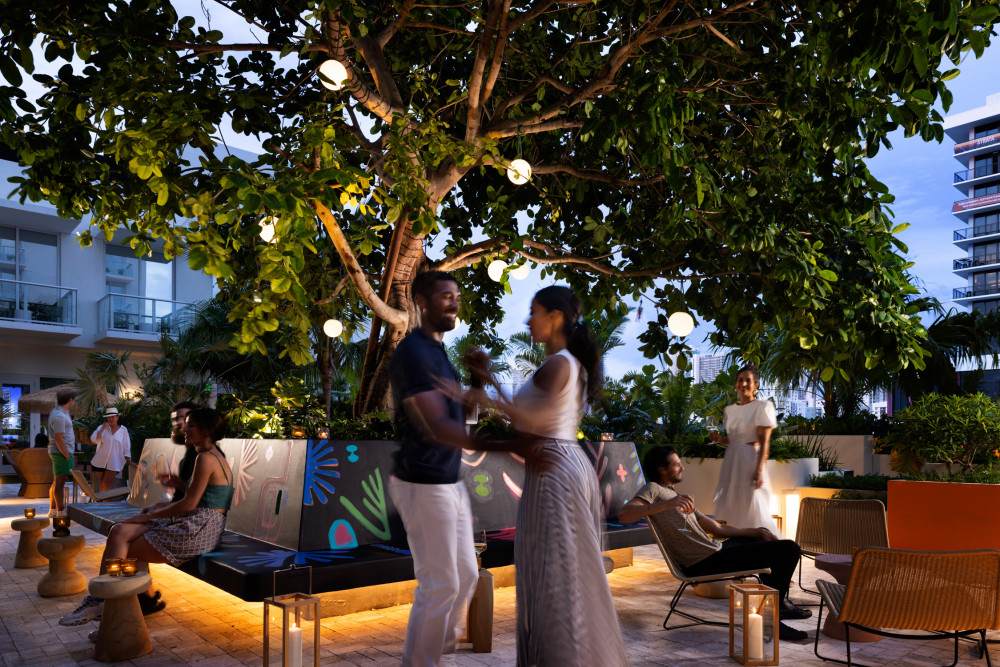 Higher Ground Courtyard Dusk