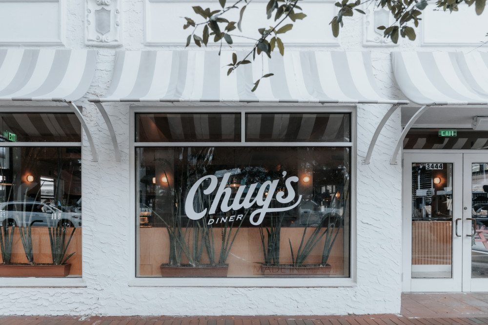 Street view of Chug's sign