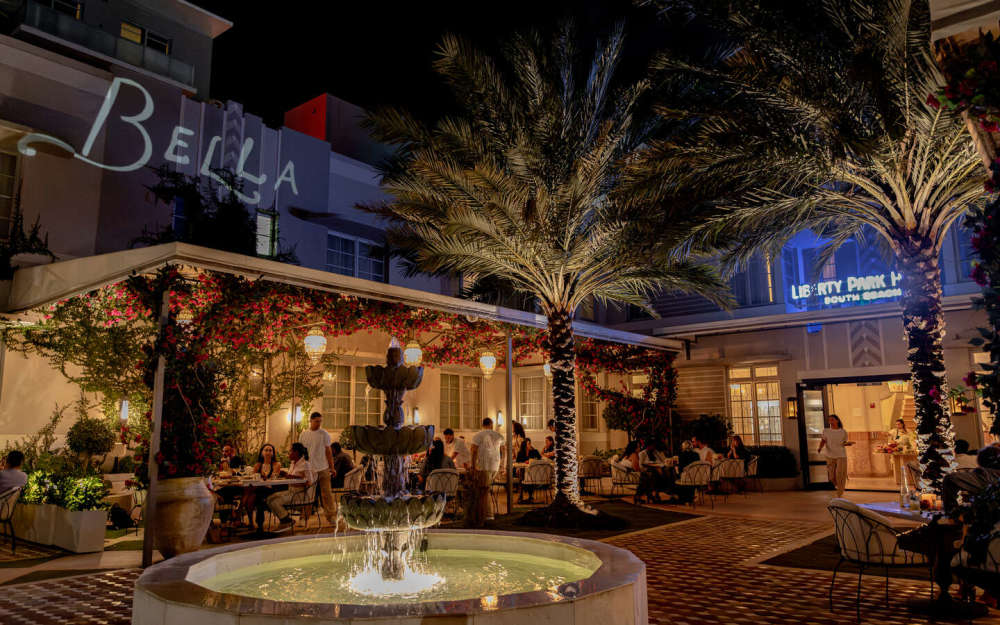 Welcome to Bella’ s beating heart.
A 3,500 square foot open air courtyard tucked inside an Art Deco landmark in
South Beach