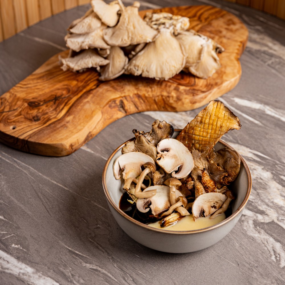 Served with Parmesan Foam, Coffee Oil.