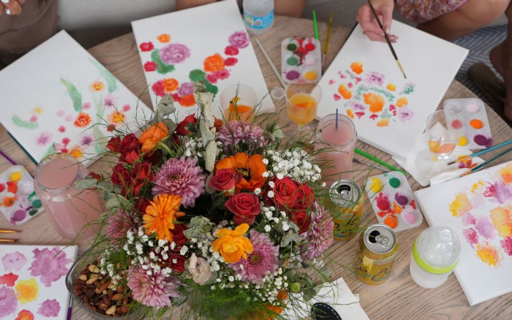 Mother's day Paint and Sip Watercolor class. May 2025