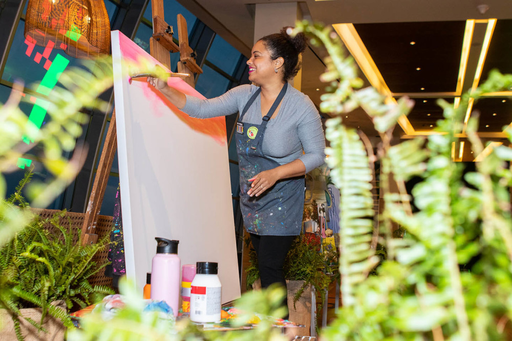 Live Painting at the Art of Black, Art Basel Kick-off party at the Hard Rock Stadium 2019.