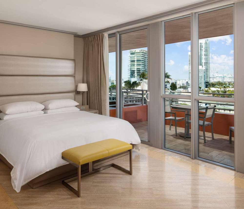 Spacious accommodations overlooking the city.