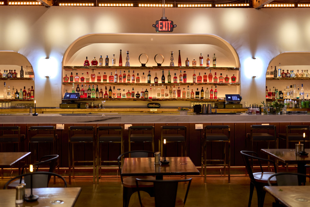 The bar at Bargean is ready to serve.