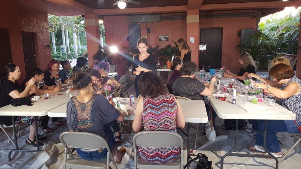 ArtSouth hosts affordable seasonal community events throughout the year related to art.  An example of one is wine-glass painting at the Thalatta Estate, where ArtSouth supplies all the materials and guidance for community members to craft their personalized wine glass.