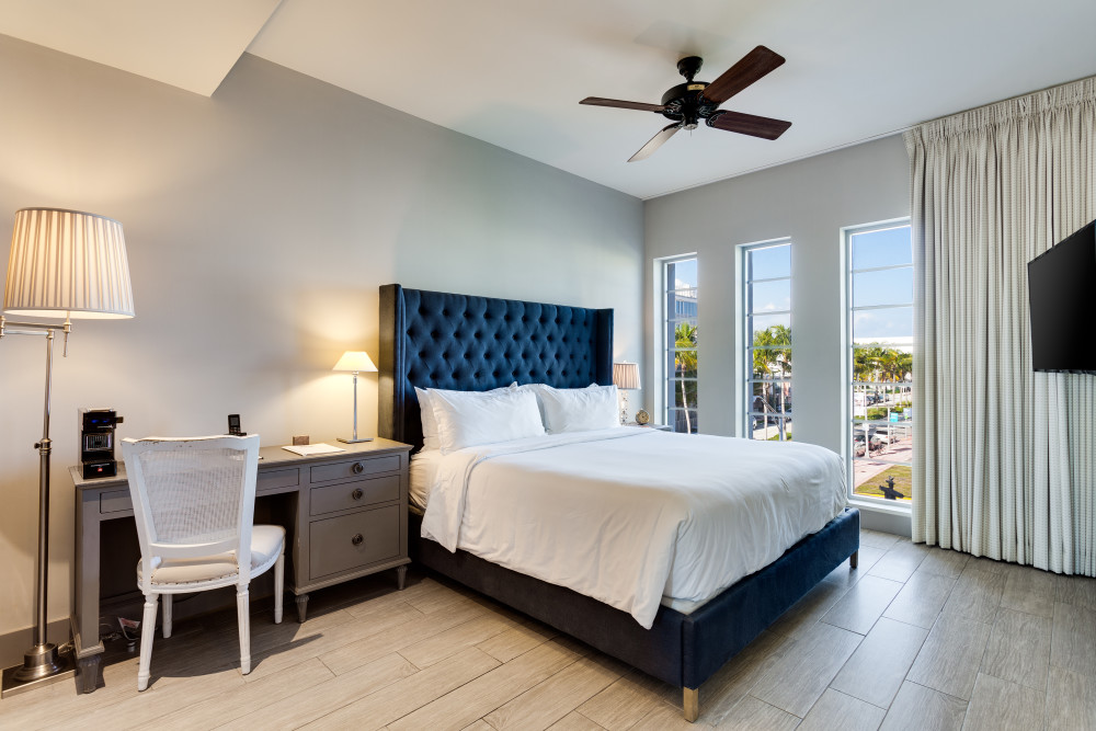Light and airy, our Classic Bedroom offers luxury amenities, a prestine French bathroom and a workspace should you need one. Various bed options available.
