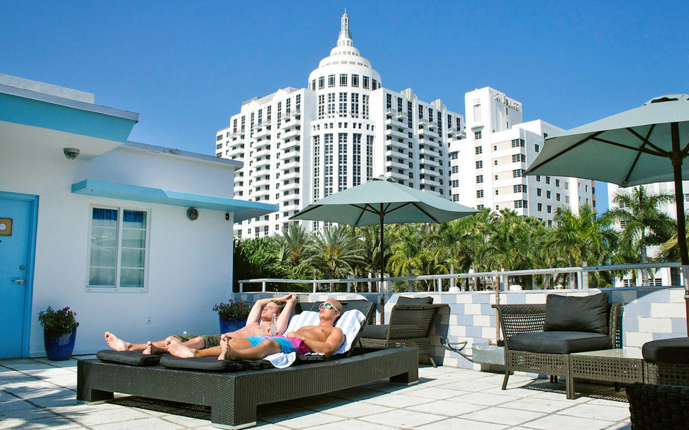 Terrace area overlooking Collins Ave.