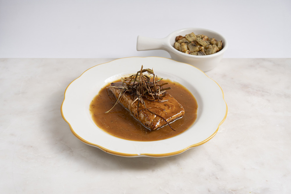 8 Oz, Cooked in our Teriyaki w/Orange & Sesame Sauce & Roasted Potatoes