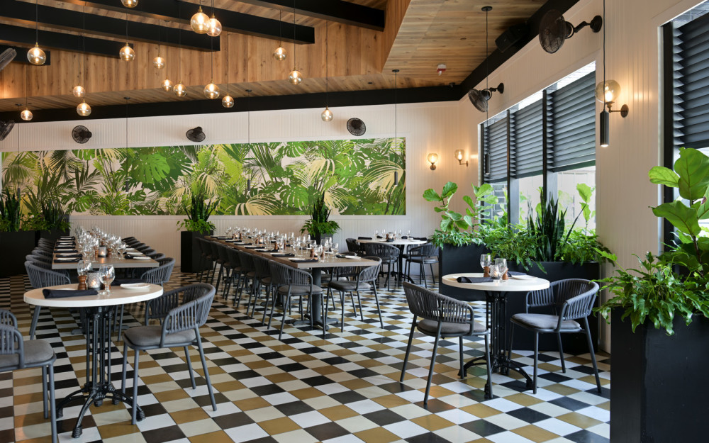 Dine "al fresco" on our fully covered terrace equipped with ceiling fans. The perfect spot for larger groups, or anyone who wants to have a taste of outdoor dining.