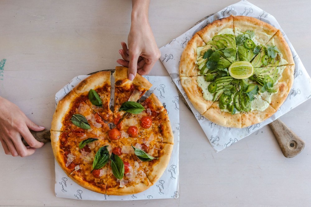 Ocean Social Pizza - Margarita and signature Avocado Pizza.