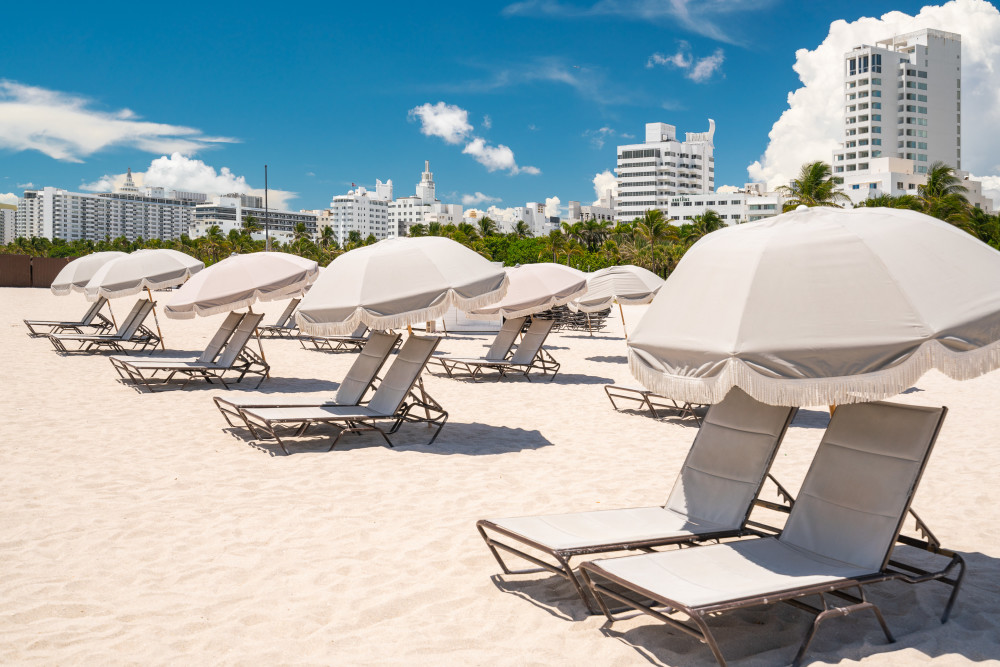 Our private beach is only a block away, between The W and The Setai. Catch a ride with our complimentary shuttle, or take a stroll along Collins Park on your way. You'll find this is no basic beach experience: grab a magazine, enjoy one of our table game favorites like Jenga and Connect Four or get on the water with beach activity rentals like parasailing or a jetski tour. Check in is at the South Beach Hotel beach hut, where you'll be provided two complimentary lounge chairs and towels per guest with your reservation