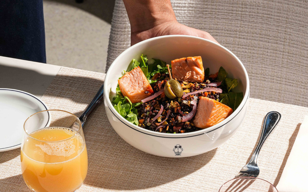 Forbidden Rice Bowl with Pan Seared Salmon