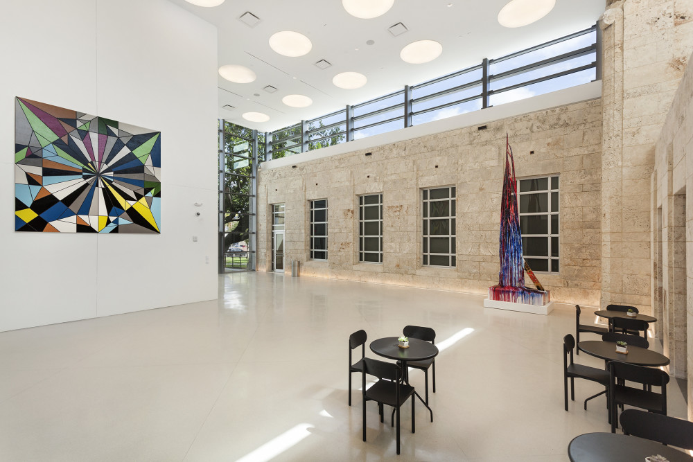 View of the new courtyard at The Bass. Photography by Zachary Balber. Courtesy of The Bass, Miami Beach.