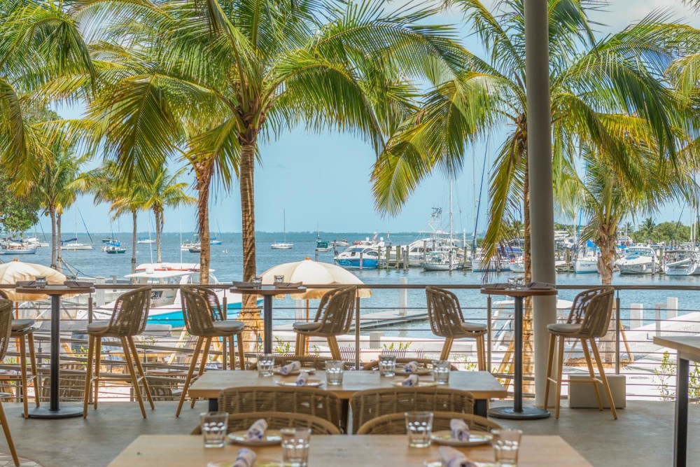 Dining with waterfront views