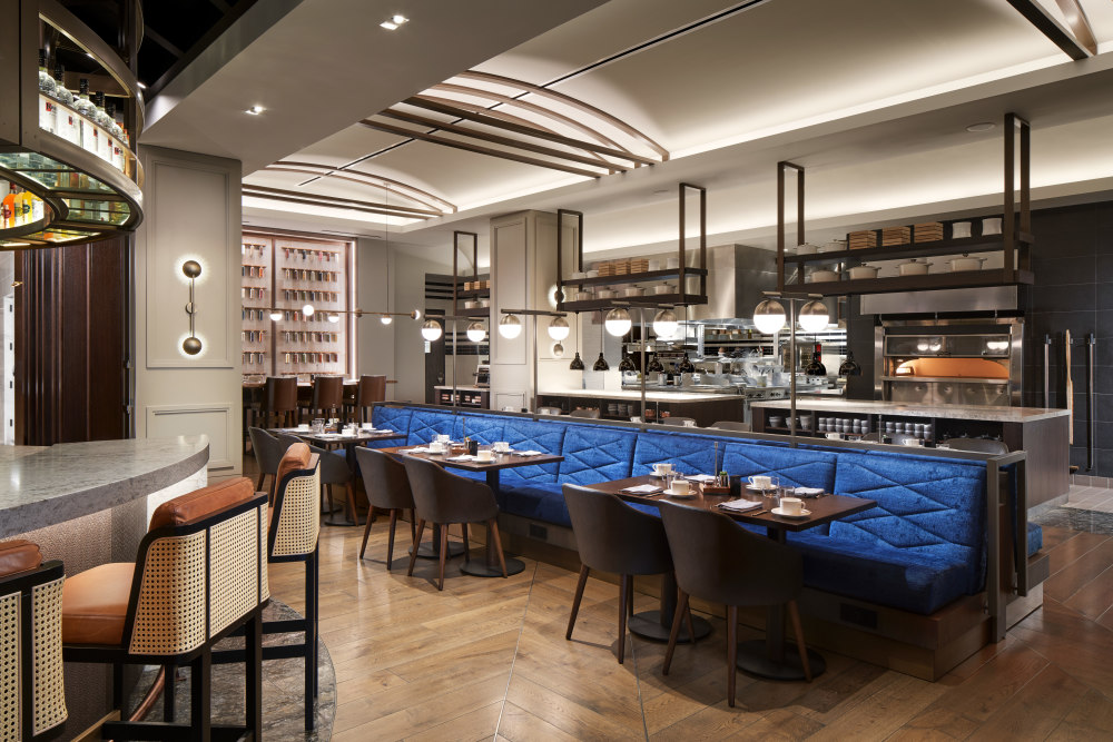 Americana kitchen open kitchen concept and spice wall