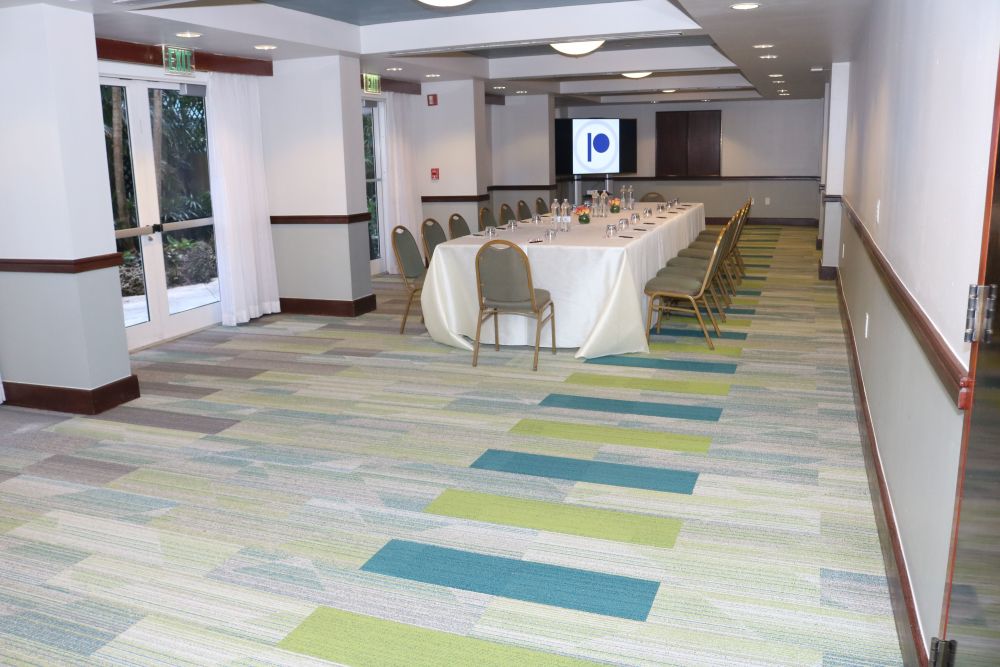 At 1,000 square feet, the newly renovated Bounty Room can serve as location for receptions, meals or small weddings conveniently located on the main lobby level, yet away from high-traffic areas.  Presentations and memories can be shared on our wireless 70’ LG Smart Screen TV.  Natural light pours in from several floor-to-ceiling windows and French doors are your gateway to our lush tropical terrace and waterfalls – perfect for an indoor/outdoor flow in nice weather.
