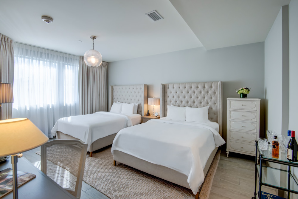 Light and airy, our Classic Bedroom offers luxury amenities, a prestine French bathroom and a workspace should you need one. Various bed options available.