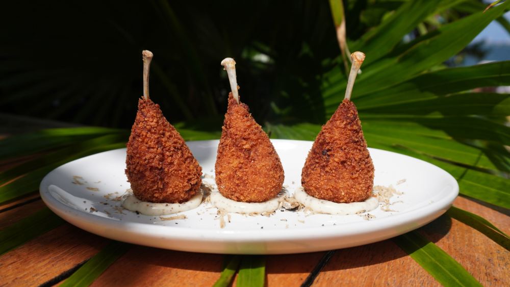 Chicken & Mushroom Croquettes
 truffle aioli