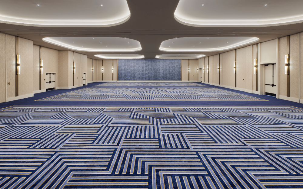 Coral Ballroom with sweeping modern ceiling design and expansive flexible event space