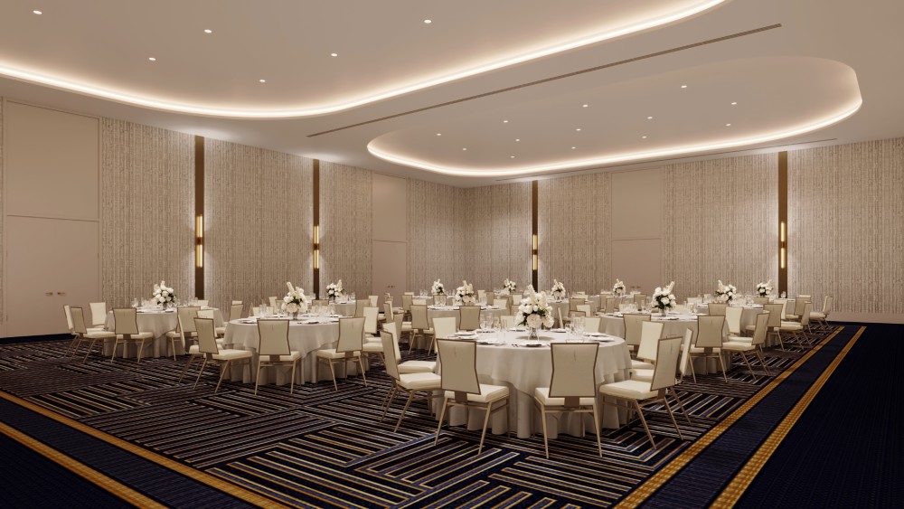 Pearl Ballroom: a dividable 16,500 SF grand ballroom at Fontainebleau Miami Beach's Coastal Convention Center