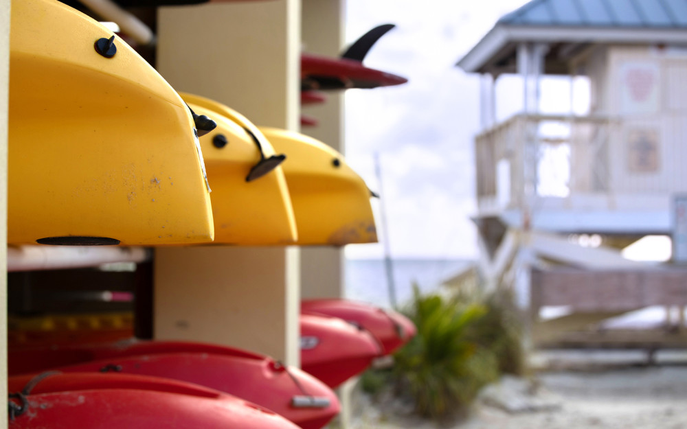 Rental kayaks at Crandon Park