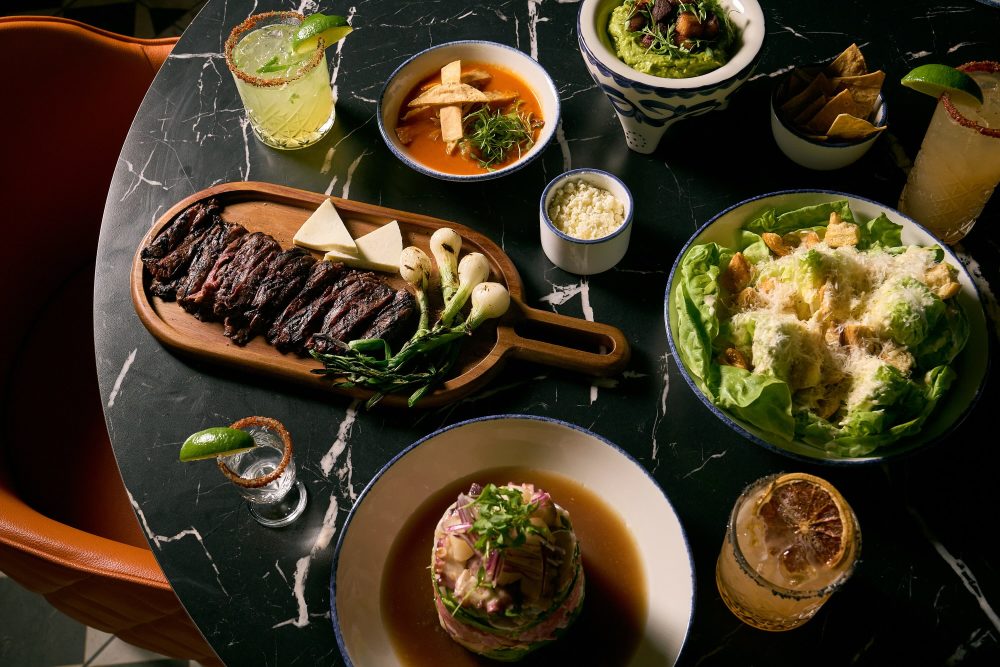 Selection of the main options for appetizer and main for dinner