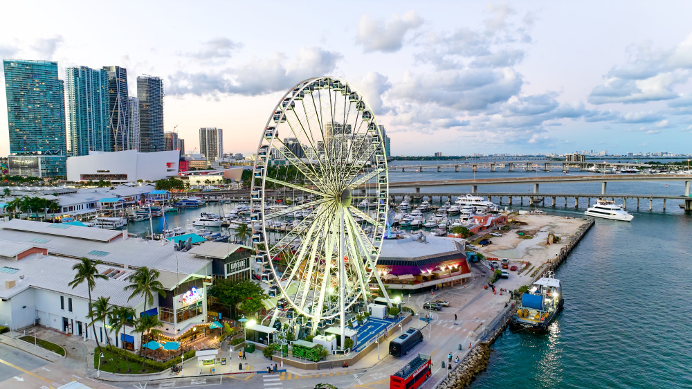 SKYVIEWS MIAMI OBSERVATION WHEEL. Miami's #1 Attraction. Towering almost 200 feet above Bayside Marketplace, Skyviews Miami offers unparalleled views. SKYVIEWS MIAMI OBSERVATION WHEEL. Miami's #1 Attraction. Towering almost 200 feet above Bayside Marketplace, Skyviews Miami offers unparalleled views.
