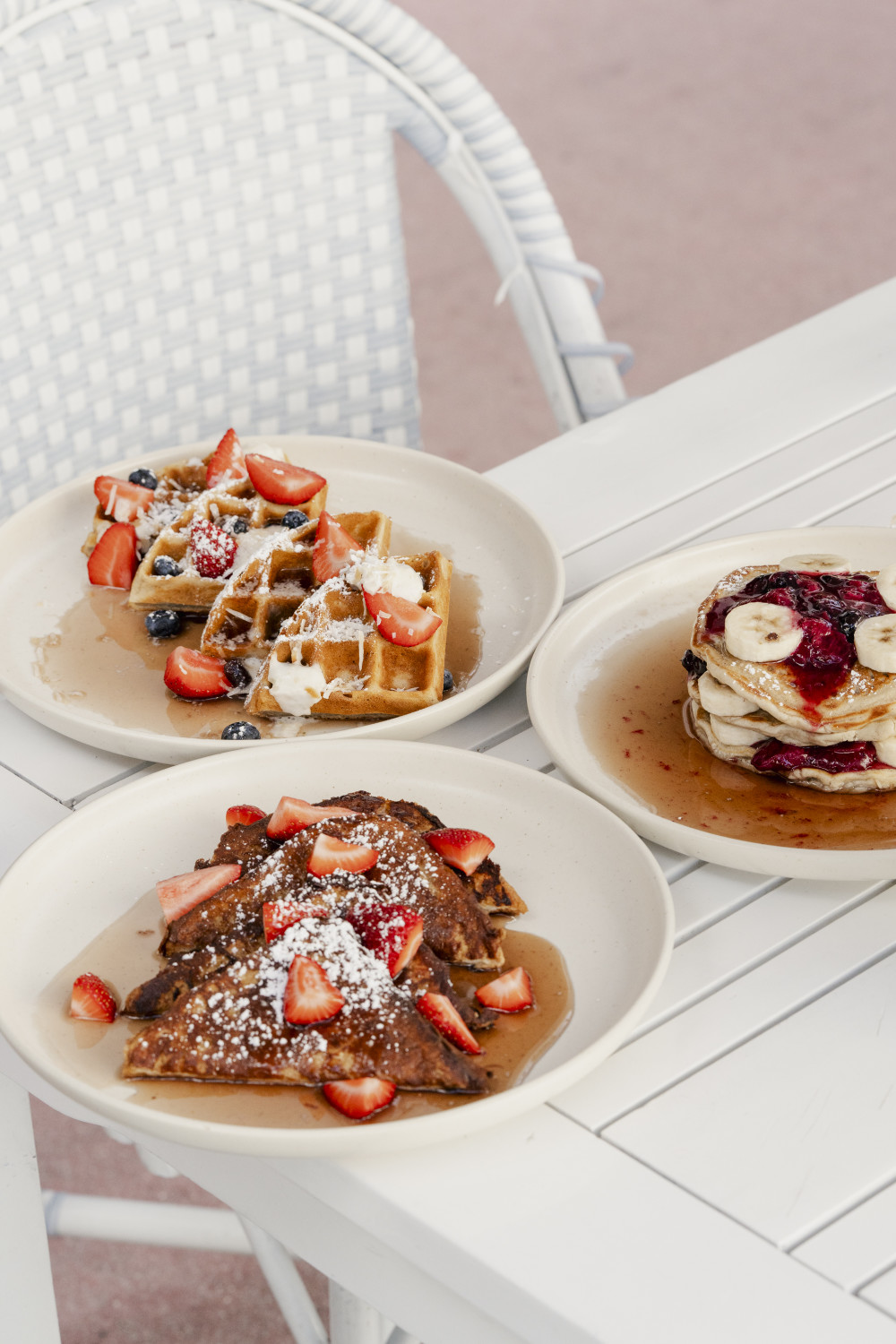 Our All Day Brunch offers new favorites like Waffles, Banana Pancakes, and French Toast!