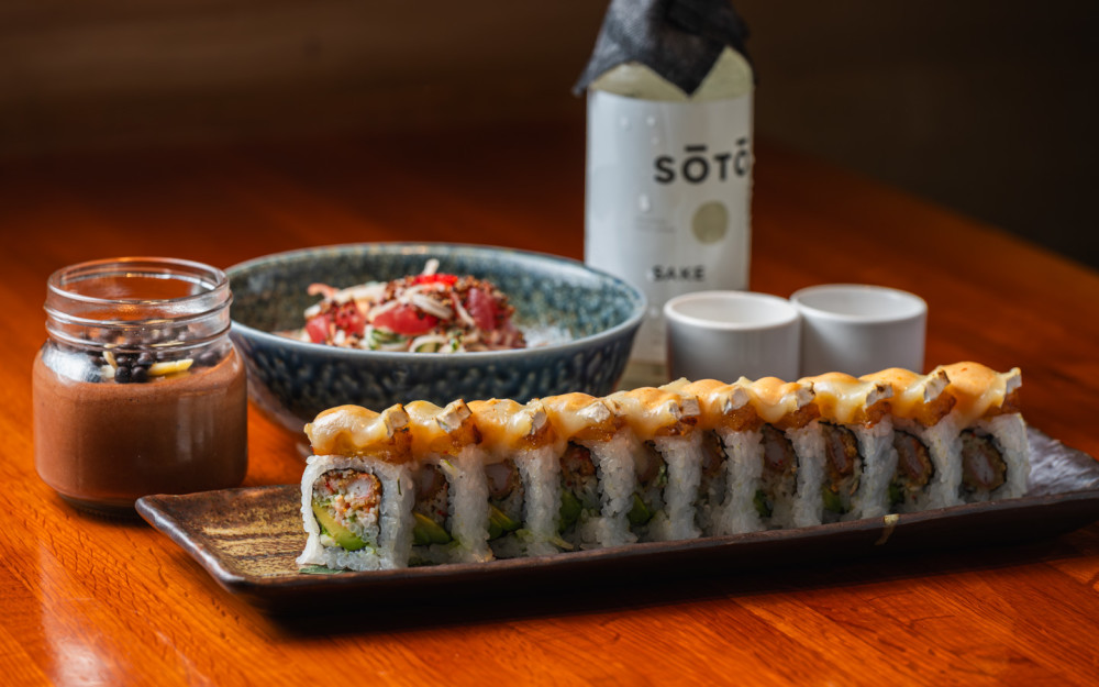 Discover a vibrant Miami Spice experience with a fresh signature salad, a flavorful Asian-Latin fusion roll crafted with premium ingredients, and a ri
