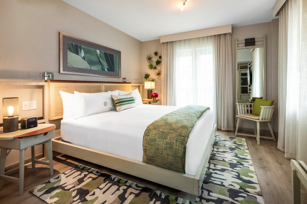 Deluxe Rooms:
Located in the main and courtyard building, these stylish home-inspired guest rooms will offer a relaxing comfortable stay to our guests. Maximum guest of 2 in King bedding rooms and maximum of 4 guests in the 2 double beds room.
Features:
•	Modern guestrooms with “feel at home” interiors.
•	310- sqf to 350 sqf I 29 sqm – 33 sqm.
•	Light wooden floors, natural wood handmade furniture from Patagonia, plush luxurious bedding sheets and pillows, recycled material hangers, wood and leather combined night stands
•	Marble glass-enclosed shower bathrooms with ample rain shower heads
•	King (1) or 2 Double size beds
•	Desk and leather chair
•	Night turndown (requested)
•	Alarm clock