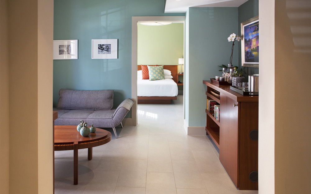 Bedroom and living area