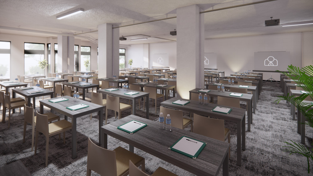 White Box Meeting Space Classroom Setup