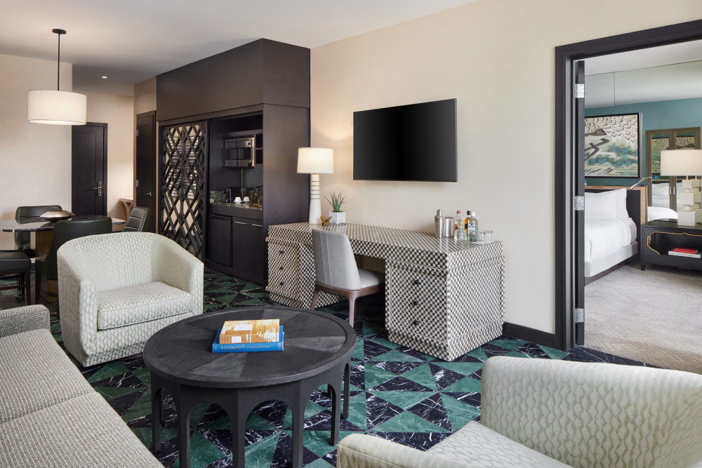 Upgrade a good day to awesome in the Fantastic Suite, our 784-square-foot, luxury one-bedroom suite, featuring a floor-to-ceiling-marble bathroom.