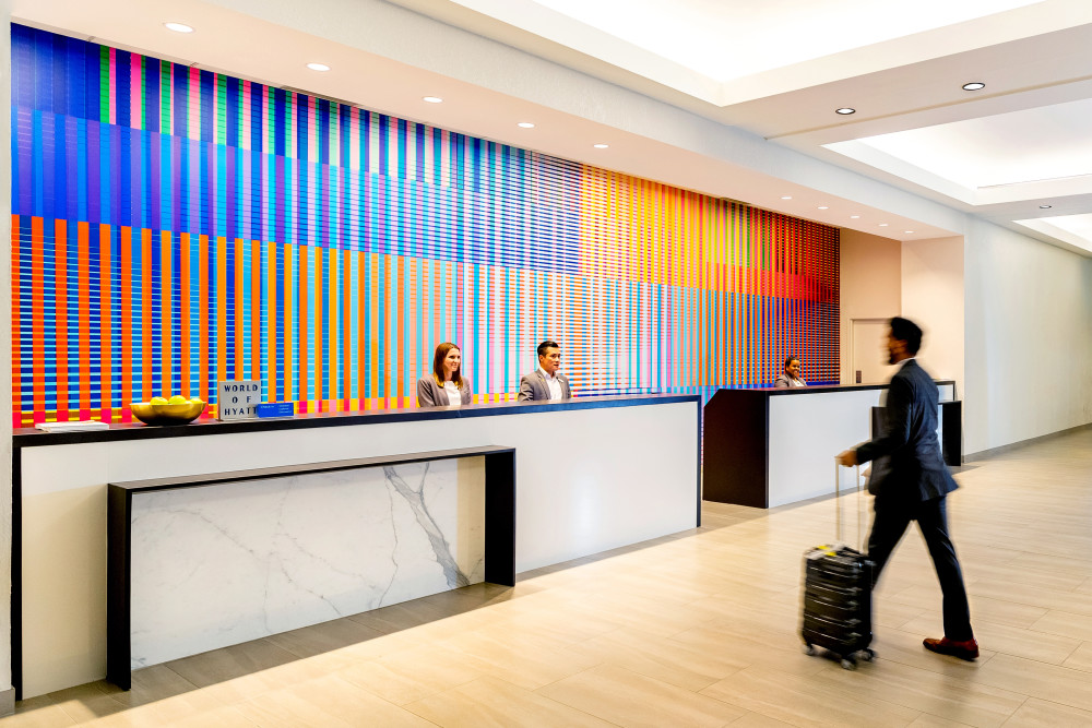 Check in at the brand new lobby from Hyatt Regency Miami