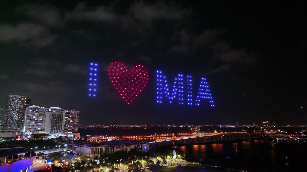 Pixel Swarm Drones - I ❤️ Miami