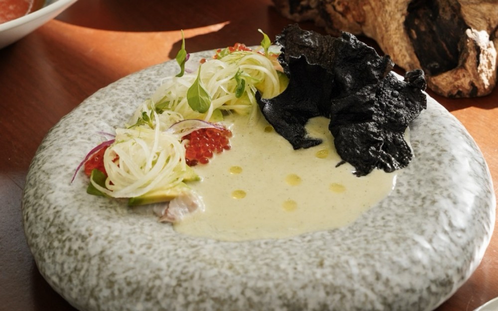 BRANZINO TIRADITO & LECHE DE TIGRE WITH TROUT CAVIAR