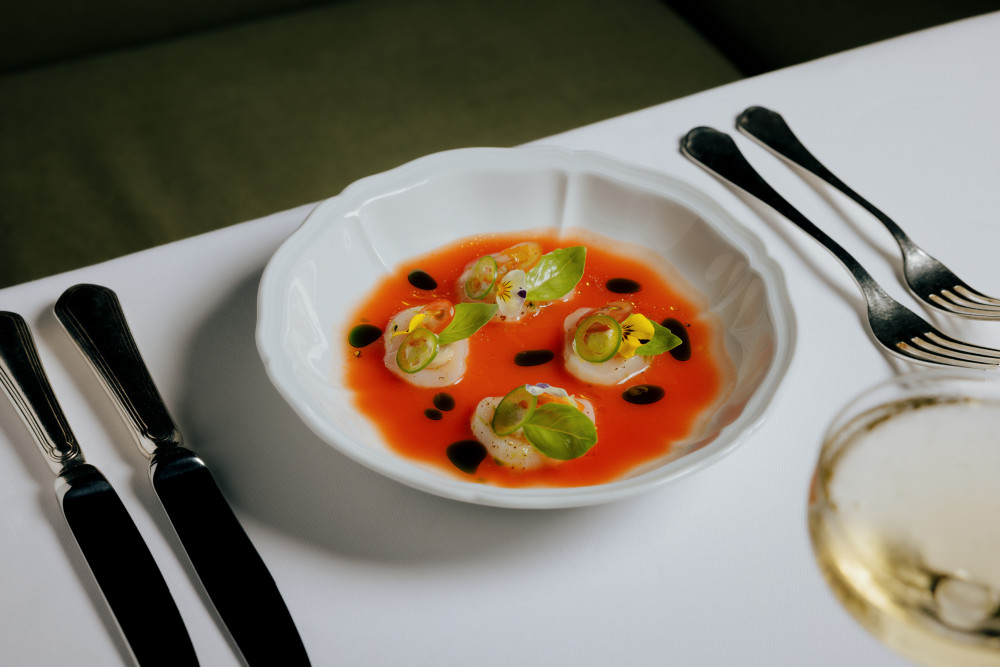 Lemon, avocado, tomato ponzu