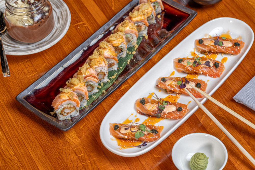 Two favorites, one unforgettable experience: Sake Bites and the Miami Roll bring fresh, vibrant flavors to your Miami Spice meal.