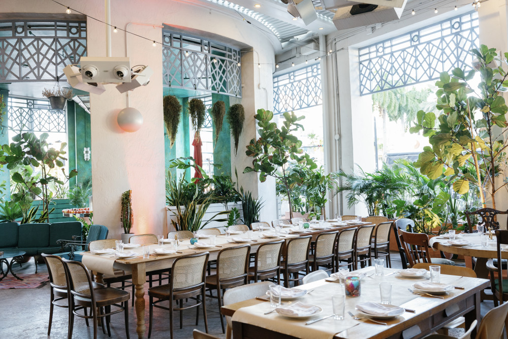 Pátio coberto no principal espaço para eventos gastronômicos
